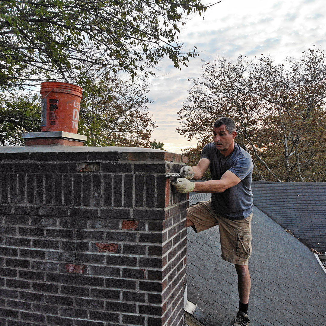 Chimney Brick Repair and tuckpointing in Stamford CT